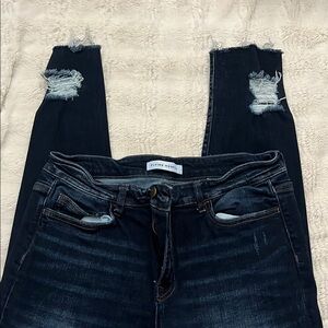 Flying Monkey Black Skinny Jeans with Distressed Details